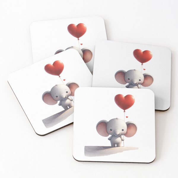 Item preview, Adorable heart-holding baby elephant designed and sold by MyDearWorld.