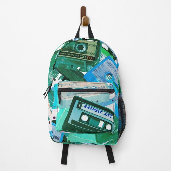 Item preview, Mixtape Explosion - Retro Blue Teal Music Tape Pattern Mix, Cassette Collage designed and sold by RoseGenuine.