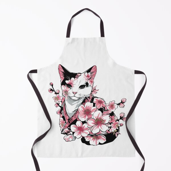 Item preview, Cat in kimono with flowers designed and sold by TheRealmWithin.