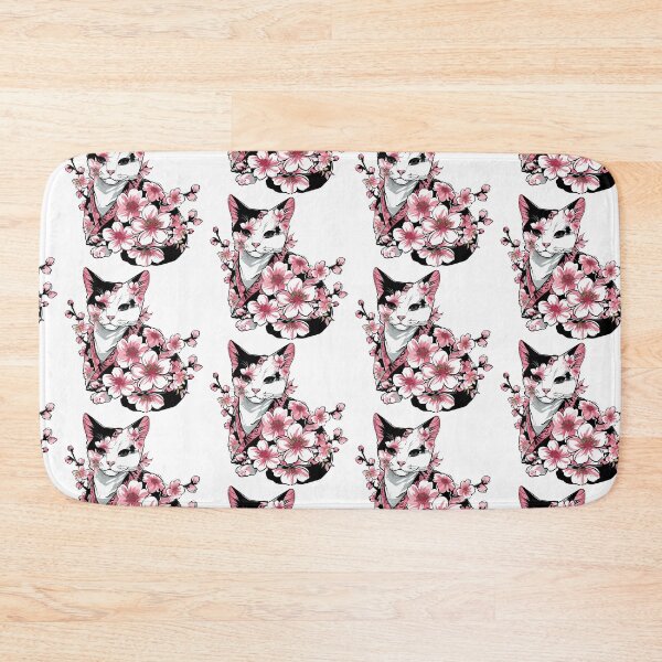 Item preview, Cat in kimono with flowers designed and sold by TheRealmWithin.