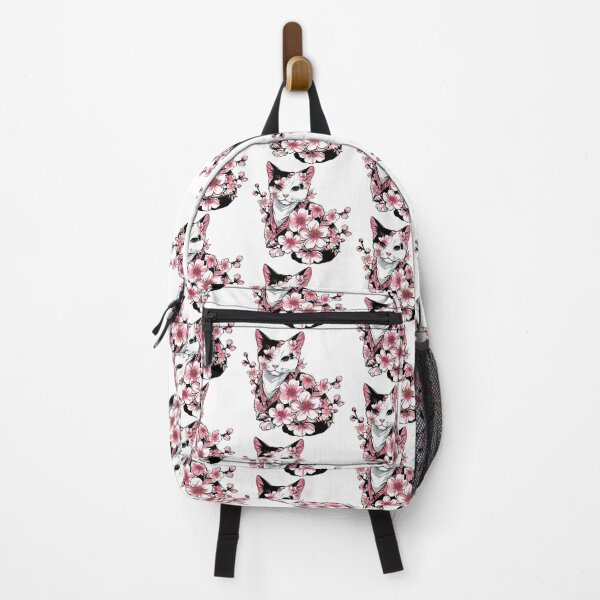Artikelvorschau, Katze im Kimono mit Blumen entworfen und verkauft von TheRealmWithin.