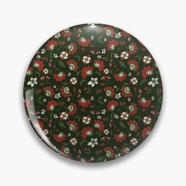 Item preview, Folkdance Flowers on a Dark Background designed and sold by Carolynpaints.