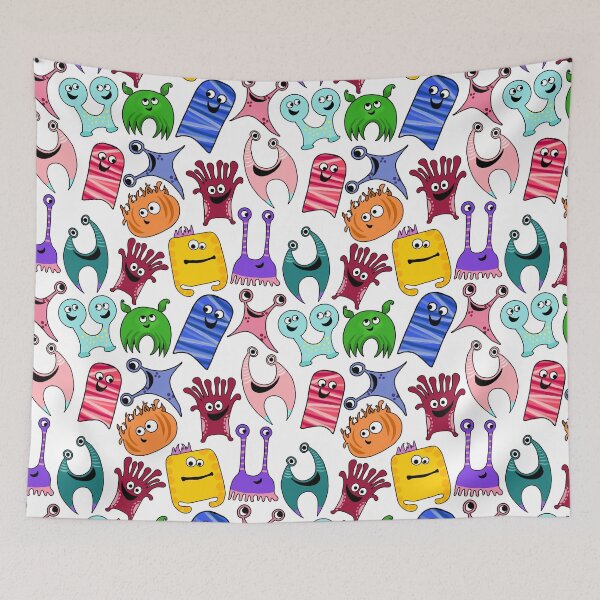 Item preview, Cute Colorful Monsters All Over Print and Sticker Pack designed and sold by Unhinged Heather.