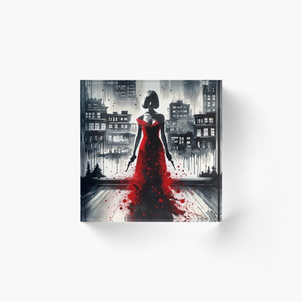 Item preview, Noir Acuarela La dama de rojo designed and sold by RESToRAPTOR.