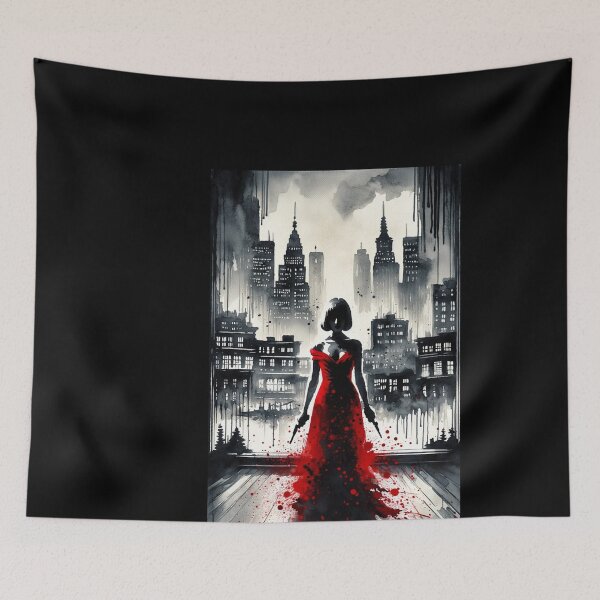 Item preview, Noir Watercolor The Lady in Red designed and sold by RESToRAPTOR.