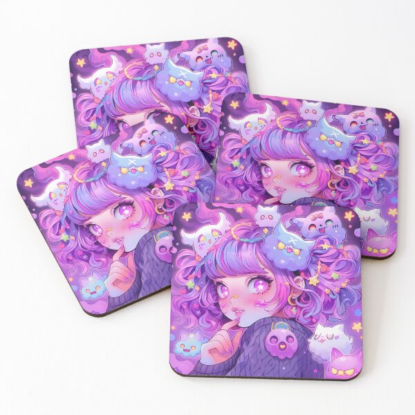 Item preview, Kawaii Ghosts and Pastel Purple Goth Anime Girl designed and sold by bubblegoth.