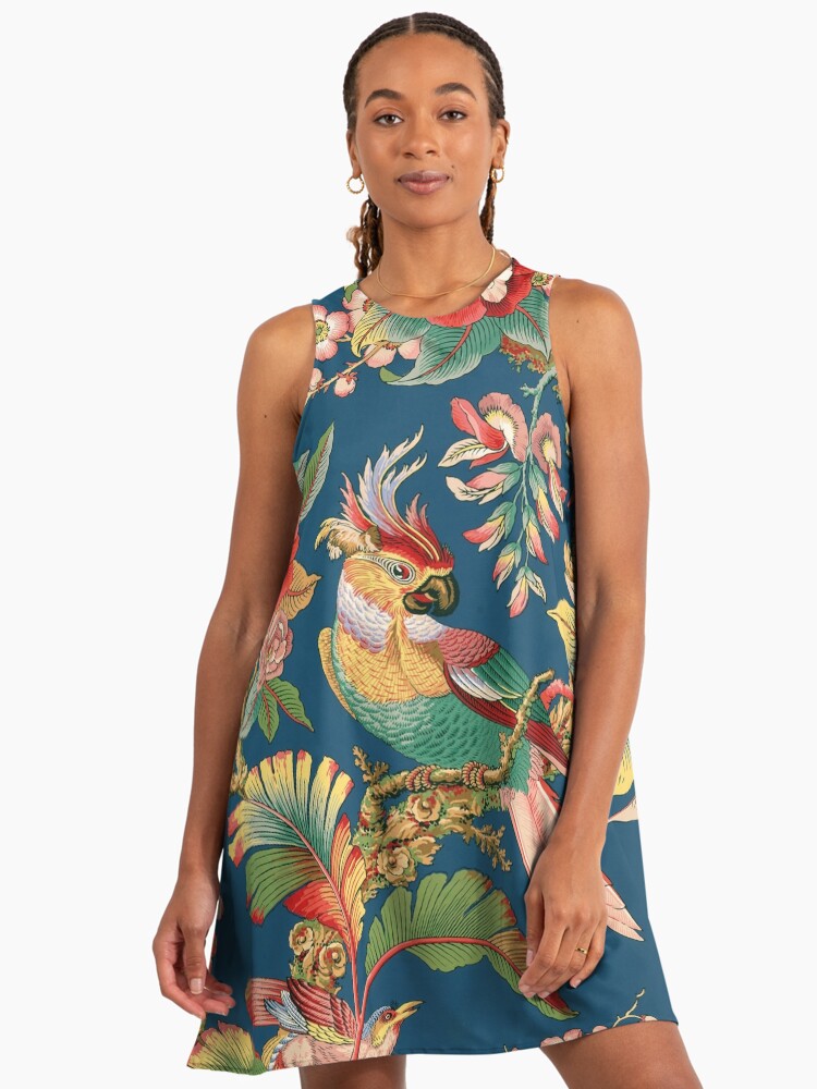 Antique French Chinoiserie in Blue" A-Line Dress for Sale by TheChinoiserie  | Redbubble