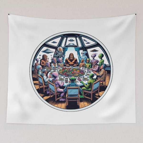 Item preview, Bigfoot And Aliens | Ufo | Believe | The Dinner designed and sold by ShopCoolStop.