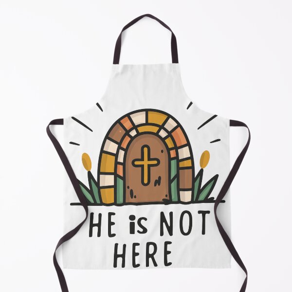 Item preview, He is Not Here - Christian Tomb Cross Graphic Design - Easter Scripture Art designed and sold by HahaHandlesHub.