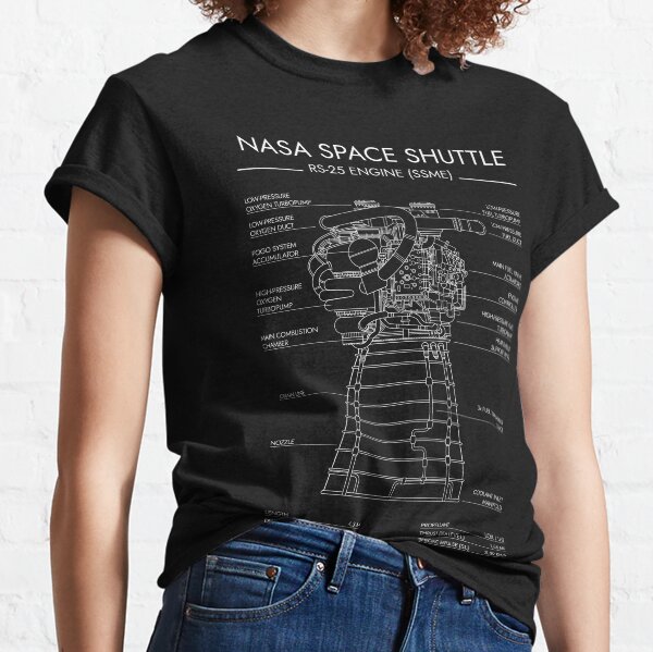 Item preview, Aerojet Rocketdyne RS-25 Engine. NASA Space Shuttle Main Engine (SSME) (White Stencil - No Background) designed and sold by BGALAXY.