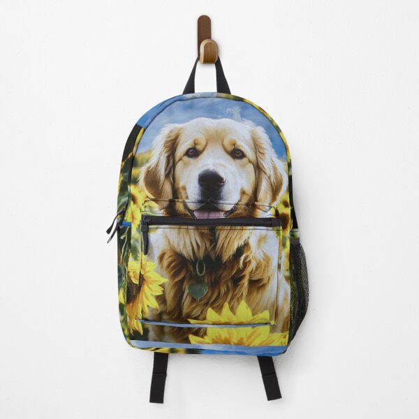 Item preview, Golden Retriever in a Sunflower Field designed and sold by Frankie Cat Photography.