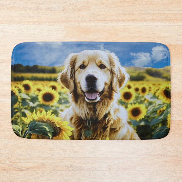 Item preview, Golden Retriever in a Sunflower Field designed and sold by Frankie Cat Photography.