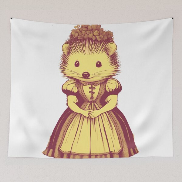 Item preview, Victorian Girl Hedgehog in Yellow designed and sold by LittleGoblinPrs.