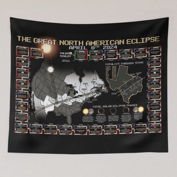 Item preview, Total Solar Eclipse Texas April 8th 2024 - The Path of Totality Poster designed and sold by Nerd Shizzle.