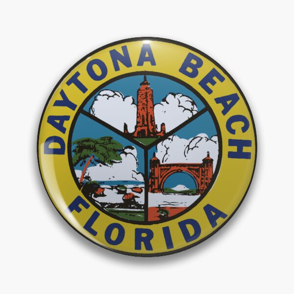 Artikelvorschau, Vintage-Stil Daytona Beach Florida Aufkleber-Design entworfen und verkauft von Decal Mania.