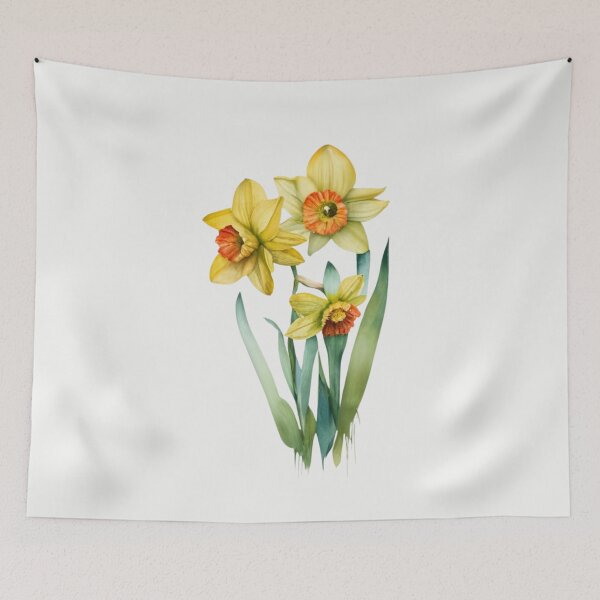 Item preview, Delicate Watercolor Daffodils Flower - Minimalistic Art designed and sold by Sketch-Shack.