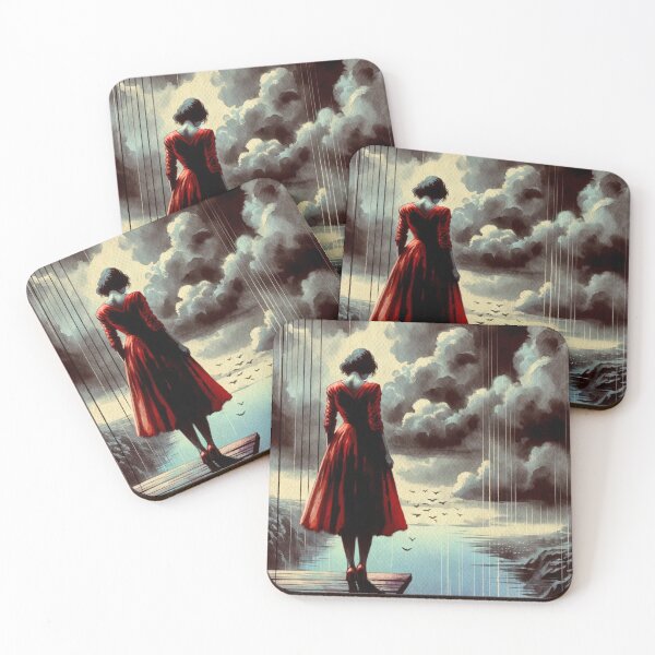 Item preview, Vintage Noir Watercolor Woman of Despair designed and sold by RESToRAPTOR.