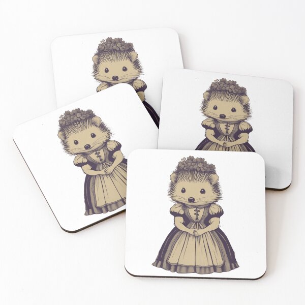 Item preview, Victorian Girl Hedgehog in Sepia designed and sold by LittleGoblinPrs.