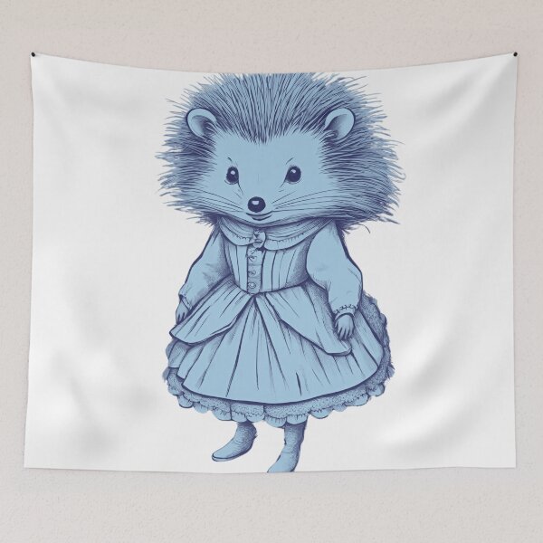 Item preview, Little Victorian Hedgehog Girl in Blue designed and sold by LittleGoblinPrs.