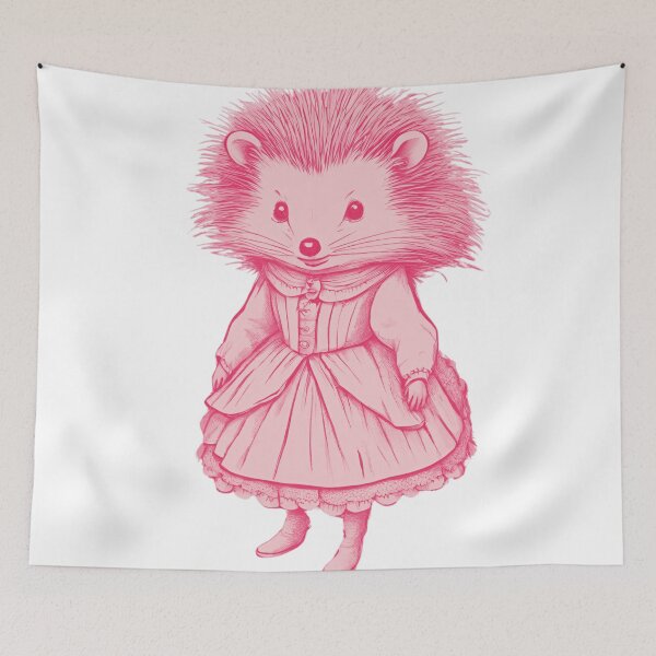 Item preview, Little Victorian Hedgehog Girl in Pink designed and sold by LittleGoblinPrs.