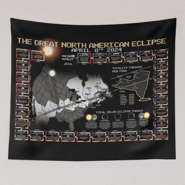 Item preview, Total Solar Eclipse New York April 8th 2024 - The Path of Totality Poster designed and sold by Nerd Shizzle.