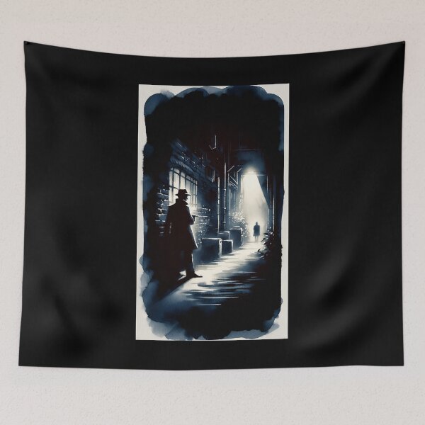 Item preview, Noir Watercolor Detective and Shadows in the Dark Alley designed and sold by RESToRAPTOR.