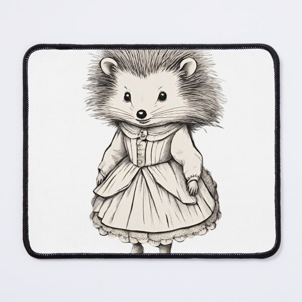 Item preview, Little Victorian Hedgehog Girl in Sepia designed and sold by LittleGoblinPrs.