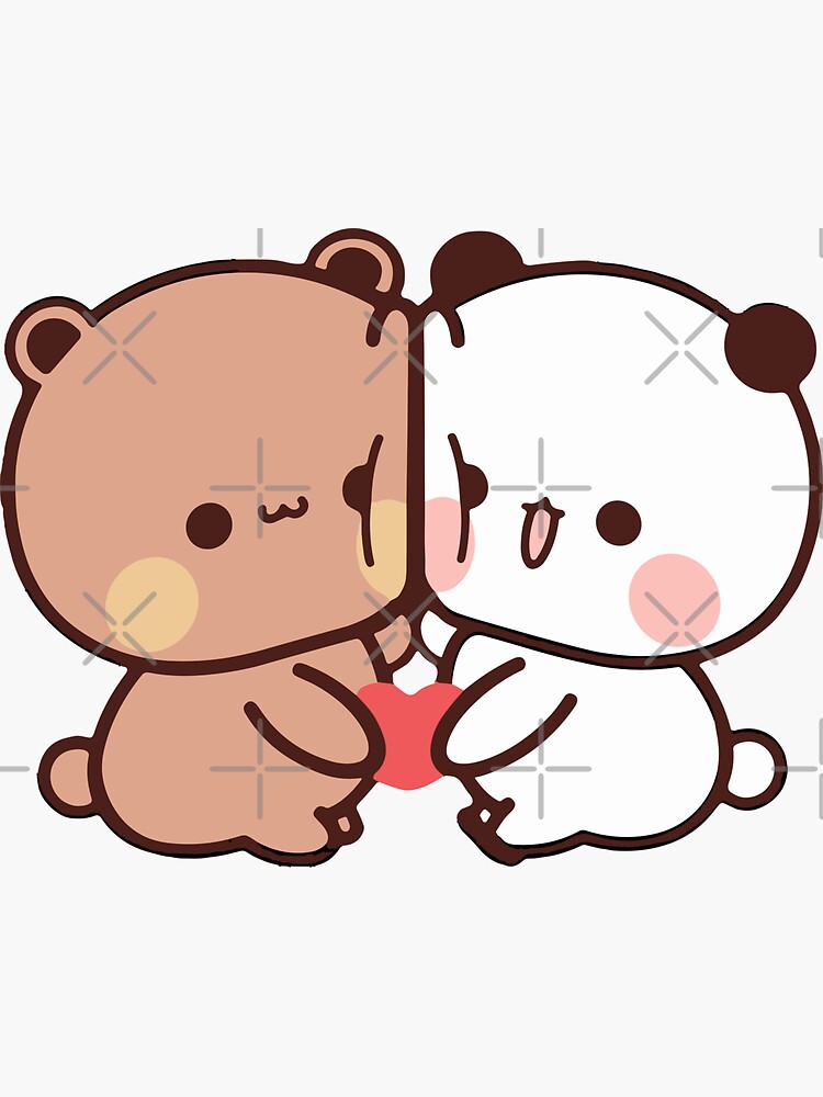 DuDu Bear and BuBu Panda's Love Story Sticker for Sale by Pandety