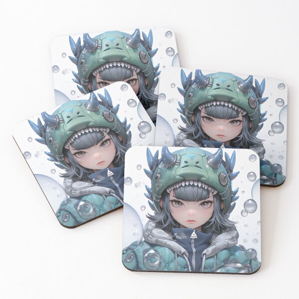 Item preview, Underwater Bubble Fantasy Anime Girl with Cool Helmet designed and sold by bubblegoth.