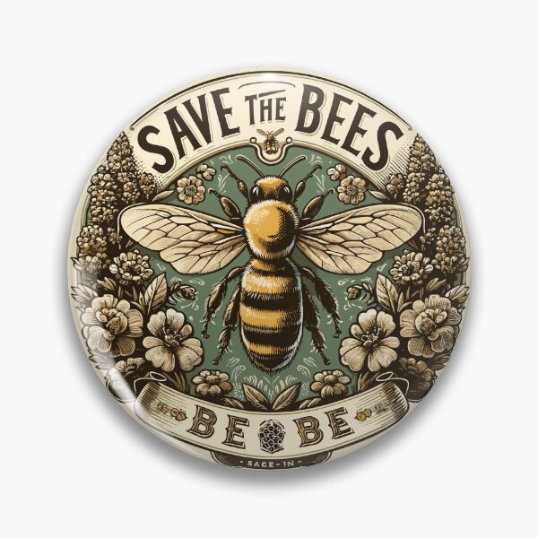 Item preview, Save The Bees Vegan Vintage designed and sold by WildPalette-Art.