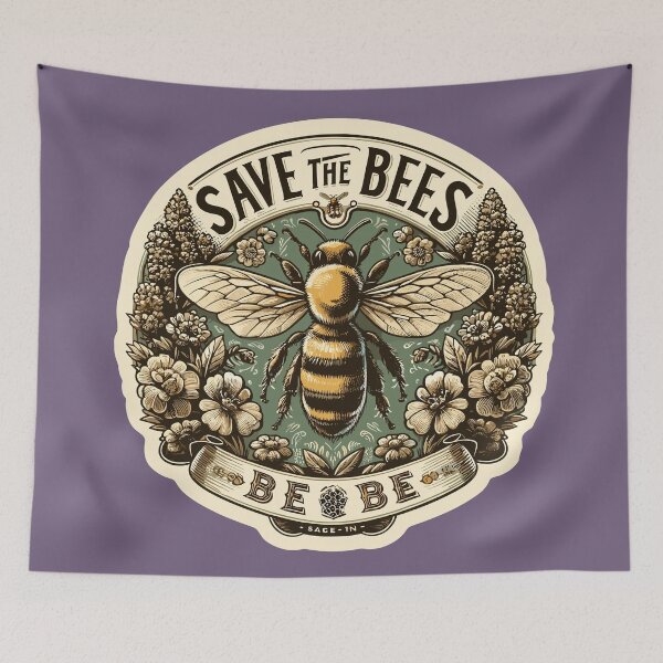 Item preview, Save The Bees Vegan Vintage designed and sold by WildPalette-Art.
