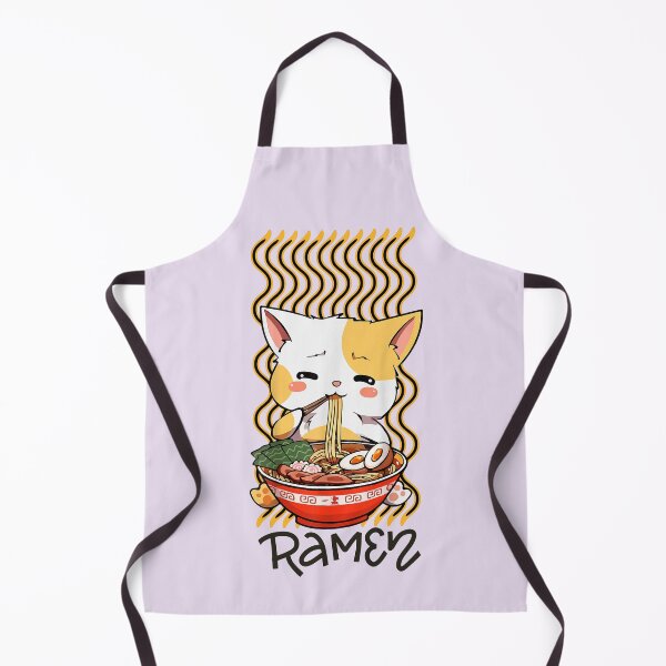 Item preview, Cute Cat Eating Ramen Bowl Art designed and sold by maypp.