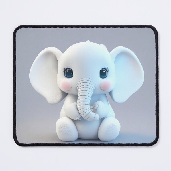 Item preview, Animal blanco, elefante, lindo, peludo, mini, bebé, niños, niños designed and sold by Cyber Kids.