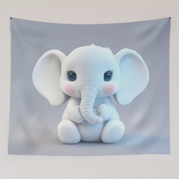 Item preview, White Animal, Elephant, cute, fuffly, mini, baby, kids, children designed and sold by Cyber Kids.