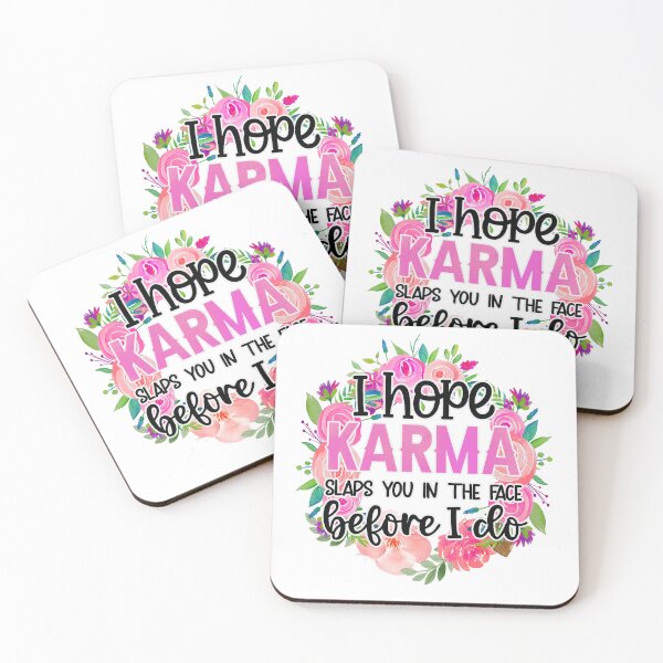 Item preview, Funny Floral Sarcastic Quote Karma Sweet But Feisty designed and sold by Nicole Creates.