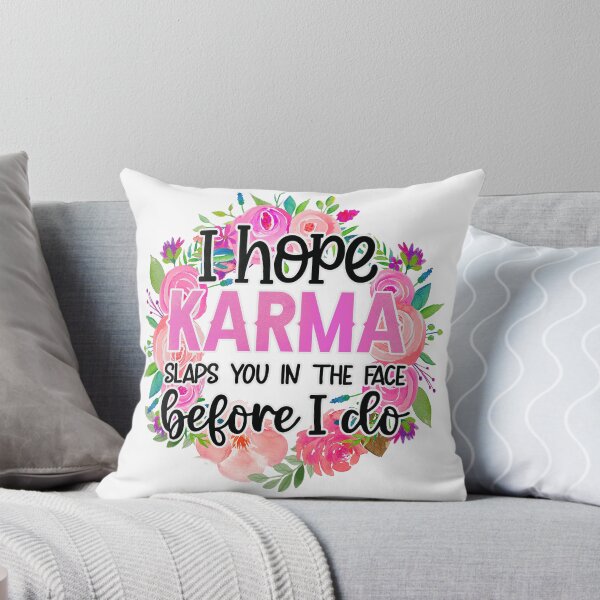 Item preview, Funny Floral Sarcastic Quote Karma Sweet But Feisty designed and sold by Nicole Creates.