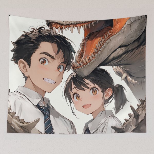 Item preview, Anime School Students and Dragon Encounter designed and sold by bubblegoth.