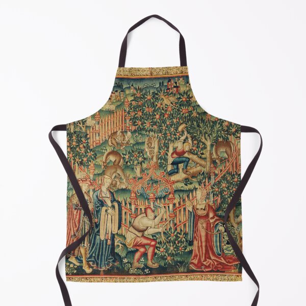 Item preview, WOODCUTTERS WORKING ON A DEER PARK Antique Hunting Tapestry designed and sold by BulganLumini.