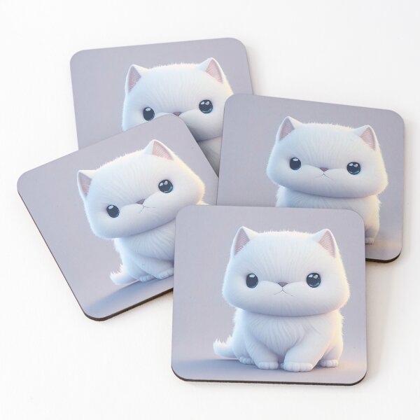 Item preview, White Animal, Cat, cute, fuffly, mini, baby, kids, children designed and sold by Cyber Kids.