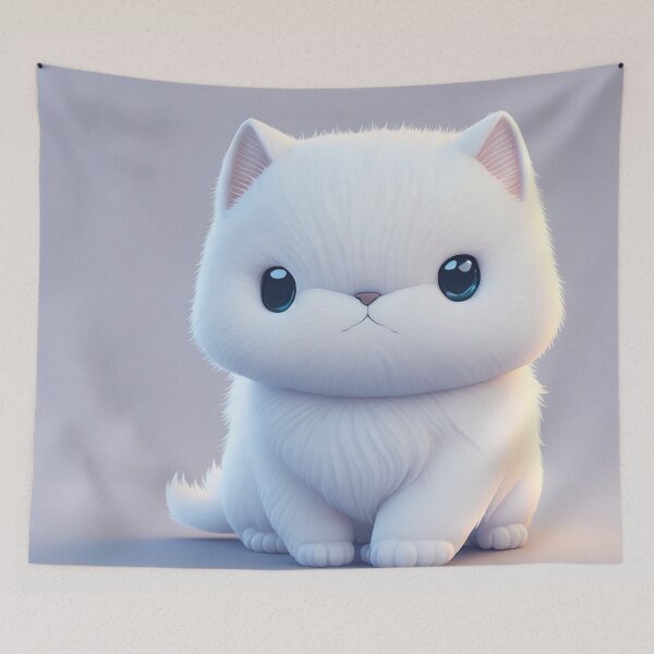 Item preview, White Animal, Cat, cute, fuffly, mini, baby, kids, children designed and sold by Cyber Kids.