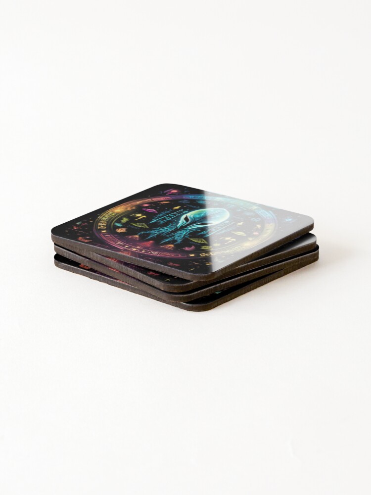 Thumbnail 4 of 5, Coasters (Set of 4), Alien Runes designed and sold by SpaceBossStore.