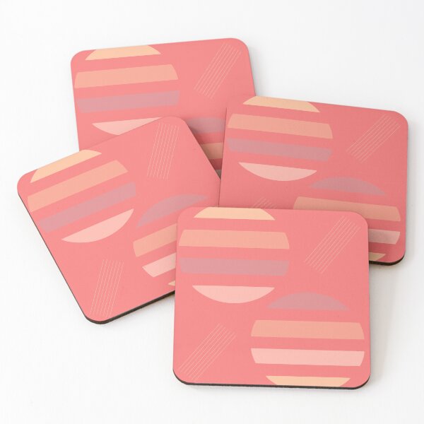 Item preview, Serene Circles and Lines in Peach, Purple, beige on Pink designed and sold by ara-designs.