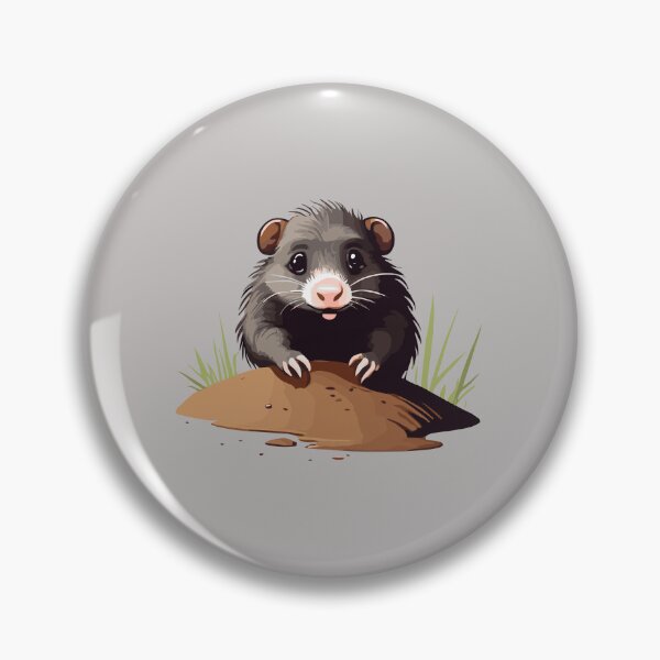 Item preview, Cute Mole popping out of his burrow on a sunny day, funny cartoon animals designed and sold by davidbomel-Art.
