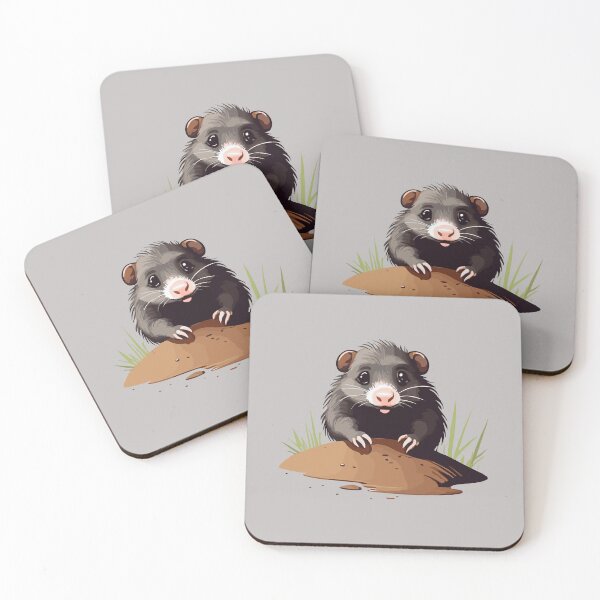 Item preview, Cute Mole popping out of his burrow on a sunny day, funny cartoon animals designed and sold by davidbomel-Art.