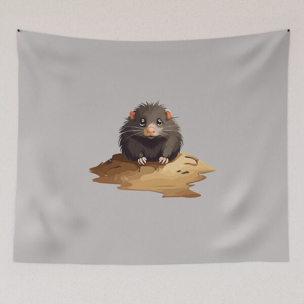 Item preview, Cute Mole popping out of his burrow on a sunny day, funny cartoon animals designed and sold by davidbomel-Art.