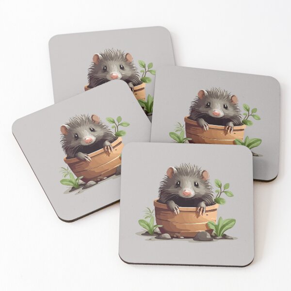 Item preview, Cute Mole popping out of his burrow on a sunny day, funny cartoon animals designed and sold by davidbomel-Art.