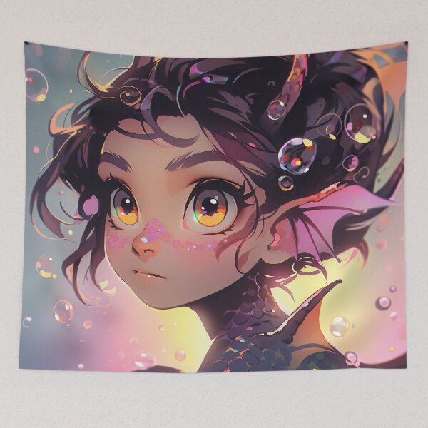 Item preview, Fantasy Bubbly Dragon Anime Girl designed and sold by bubblegoth.
