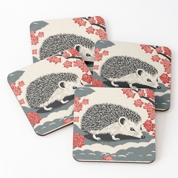 Item preview, Japanese-Style Woodblock Hedgehog designed and sold by LittleGoblinPrs.