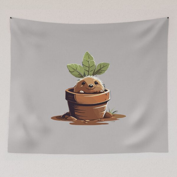 Item preview, Cute Mole popping out of his burrow on a sunny day, funny cartoon animals designed and sold by davidbomel-Art.