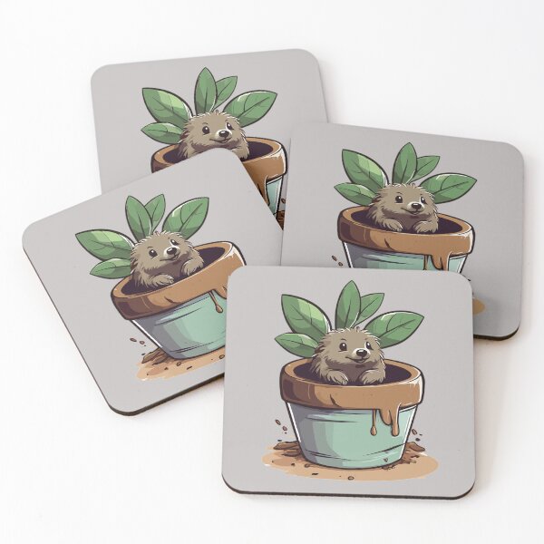 Item preview, Cute Mole popping out of his burrow on a sunny day, funny cartoon animals designed and sold by davidbomel-Art.